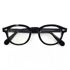 46mm Black Round Eyeglasses Clear Lens Johnny Thick Acetate Frames US Shipping picture