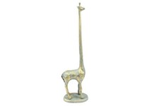 Antique Seaworn Bronze Cast Iron Giraffe Paper Towel Holder 19