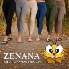 Zenana Premium Cotton Leggings🍯Full Length Workout High Waisted Gym Yoga Pants picture