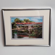 Fine Art Print Covered Bridge New Hampshire Artist Framed Signed Limited Edition picture