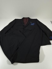 Giles & Jasper Suit Mens 60 Long Black Wool Stretch Modern Fit 2 Piece 56x36 picture