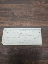 A177- Original Antique 1874 WILLIAM MANN AXE FACTORY CHECK picture