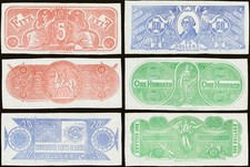 Complete 6 Piece Confederate CSA Chemicograph Back Set $5 $10 $20 $50 $100 $500 picture