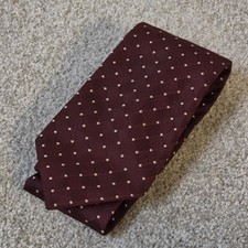 Canali Mens Silk Tie Burgundy Geometric Dot Pattern Made in Italy Luxury Necktie picture