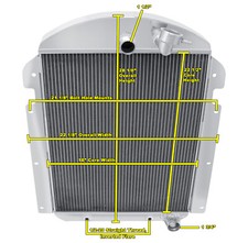 3 Row Kool Champion Radiator for 1939 Chevrolet JC V8 Conversion #CC3940CH picture