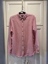 Land's End Women's Red and White checked long sleeve shirt picture