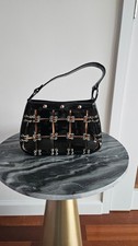 Vintage 1960s black leather purse made in Italy for Susan Gail (around 6x9) picture