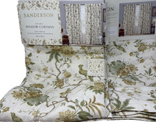 New Sanderson Pillemont Toile Floral Bird Cotton Drapes 50