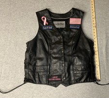 UNIK Premium Motorcycle Vest 2XL custom patches front and back. Angels Of Chaos picture