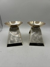 Pair Of Modernist WMF IKORA Silver Plated Candlestick Holders picture