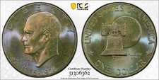 1976-P Type 2 PCGS MS65 Eisenhower Ike Dollar - Colorful Toning picture