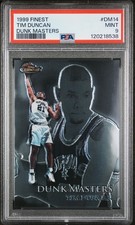 TIM DUNCAN # /750 1999 Topps Finest Dunk Masters Basketball Card DM14 Psa 9 picture