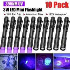 5~10x 395nm UV Light Penlight Black Light Scalable Clip Pen Light Flashlight USA picture