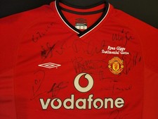 Ryan Giggs Testimonial Match vs Glasgow Celtic Jersey w/ Ticket & Line-Up Sheet picture