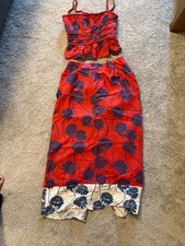 1.State Red Floral Two-Piece Set - Top M / Skirt L picture