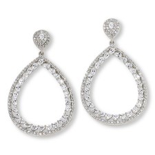 Absolute Sterling Silver 2.82ctw Open Teardrop Dangle Earrings picture