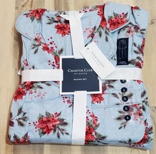 Charter Club Women's 2-Pc. Cotton Flannel Packaged Pajamas Poinsettia picture