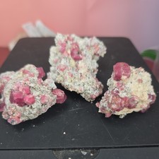 Raspberry Grossular Garnet cluster lot wholesale 3pcs 150grams crystal mexico  picture