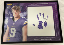 Panini Instant Impressions J.J. McCarthy Rookie Handprint Auto Inscription /10 picture
