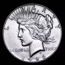 AU / UNC 1926-S PEACE SILVER DOLLAR LOWEST PRICES ON THE BAY picture
