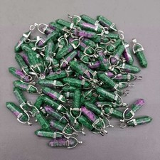 1000pcs natural in fuchsite stone pendants hexagonal pendulum #fb picture