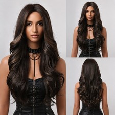 Synthetic Hair Heat Resistant Long Wavy Mixed Brown Cosplay Wigs Layered Women picture