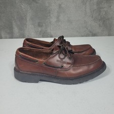 Sebago Lite Boat Shoes Mens 10.5 Brown Lites Deck Camp Shoes Leather USA Made picture