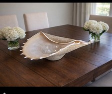 Krosno Jozefina Hand Blown Shell Centerpiece Bowl Large 20” Made In Poland picture