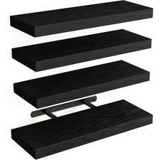 4 Pack Floating Shelves For Wall (15.8 inch) Wall-Mounted Shelves with Brackets picture