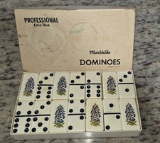 Vintage Puremco No. 816 Marblelike Dominoes Pro Extra Thick Bluebonnet  picture