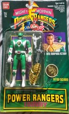 Vintage 1994 Bandai Auto Mighty Morphin Power Rangers Green Ranger Tommy picture