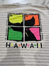 Vintage Hawaii 80s 90s Striped Graphic Souvenir Shirt XL USA Whale Single Stitch picture