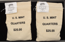 2010 - P & D ATB Quarters Yosemite $25 U.S. Mint Sewn Bags Philadelphia & Denver picture
