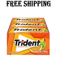 Trident Tropical Twist Sugar Free Gum, 12 Packs of 14 Pcs (168 Total Pieces) picture