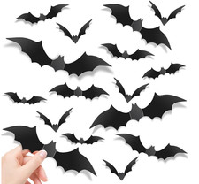 140Pcs Bats Halloween Decor, Real Scary Bat Stickers for Halloween Party picture