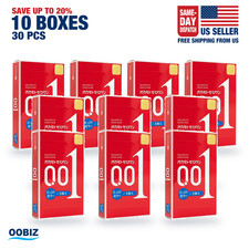 OKAMOTO 001 Rich Lubricant Polyurethane Condoms 3 pcs x 10 boxes - US Seller picture