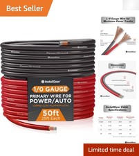 Versatile 50ft 1/0 Gauge CCA Battery & Speaker Wire - Ideal for Wiring Projects picture