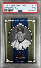 2005 DONRUSS DIAMOND KINGS SCOTT ROLEN #210 PSA 9 MINT BLACK & WHITE CARDINALS picture