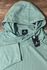 Johnnie-O Brinson Waffle Knit Henley Hoodie Green Grass Men’s Sz Large NWT $148 picture
