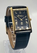 Authentic Pierre Lucerne SQ Slim Quartz Mens BLK Tank Dress Watch picture