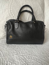 Etienne Aigner Black Leather Top Handle Satchel Handbag picture