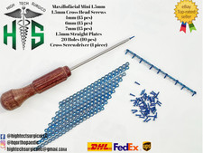 1.5mm Mini/Micro Máxillofáciàl platès with Screws Titanium + Driver 56 pcs Set picture