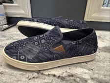OluKai Women's Pehuea Pa'i slip-on sneakers, 9 Slip On Shoes Blue Patchwork picture