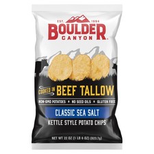Boulder Canyon Beef Tallow Classic Sea Salt Kettle Style Potato Chips, 22 oz picture