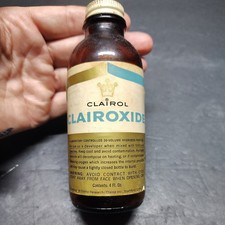1960s VTG Clairol Clairoxide Glass Bottle 20 Volume Developer GulfMart $.27 tag picture