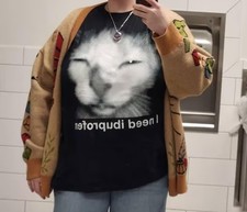 I need Ibuprofen Funny Vintage Graphic Cat T shirt Comfort Colors Shirt S picture
