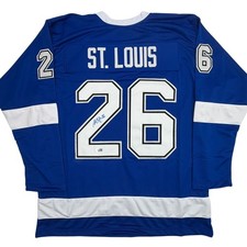 Autographed/Signed Martin St. Louis Tampa Bay Blue Jersey Beckett BAS COA picture
