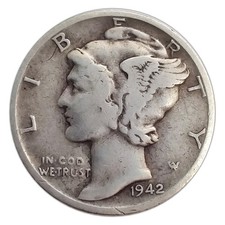1942-S Mercury Dime VG Very Good 90% Silver picture