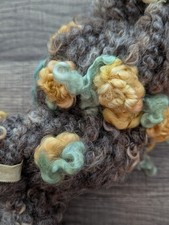 Handspun Art Yarn Teeswater Wool Bulky Core Spun Yellow Roses Saori Weaving 4.2o picture