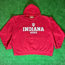 Vintage 90’s Big Ball Sports Indiana Hoosiers Red Hoodie Sweatshirt Size L picture